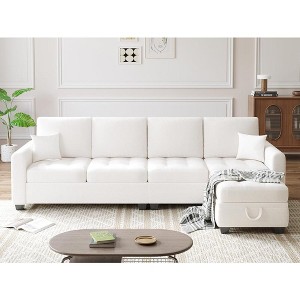 Convertible Sectional Sofa L Shaped Couch with Storage Ottoman - 1 of 4