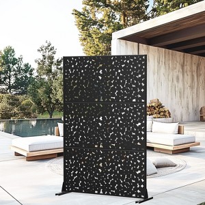 PexFix 72 in. H x 47 in. W Outdoor Metal Privacy Screen Garden Fence Cobble Pattern Wall Applique - 1 of 4