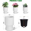 14.2" Tall Planters Set of 2, Large Planter for Outdoor Plants, Flower Pots with Water Level Monitor - 2 of 4