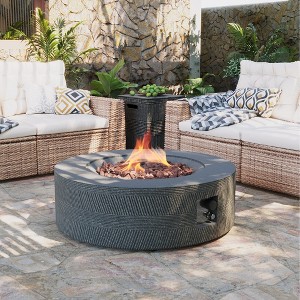 42/56 inch Outdoor Magnesium Oxide Fire Pit Table Propane for Outside Patio with Tank Cover - 1 of 4
