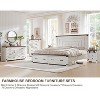 SinCiDo Queen Size Farmhouse Bed Frame, 54" Tall Geometric Headboard & 2 Storage Drawers ,Solid Wood Platform w/Reinforced Slats - 3 of 4