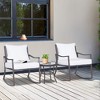 Outsunny 3-Piece Bistro Set Outdoor Wicker Furniture Set with Rattan Rocking Chair, Side Table for Patio Backyard Garden and Balcony - 3 of 4