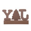 Transpac Wood 11 in. Multicolor Christmas Rustic Joy To The World - 3 of 4