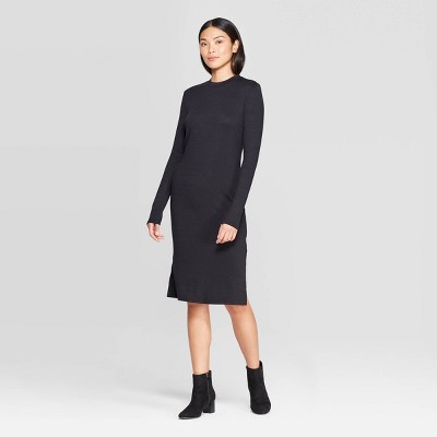 womens black dress long sleeve