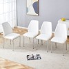 FURNIinspire Dining Chairs A Set Of 4 PU Comfort Dining Chairs, Extended Backrest, Metal Legs Dining Chairs For Kitchen, White, 18"*25"*38" - 2 of 4