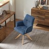 Art Leon Fabric Swivel Accent Office Chairs with Oak Wood Legs - 4 of 4