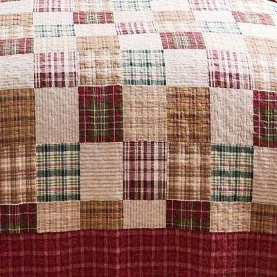 Oxford King Red Cotton Reversible Quilt Set
