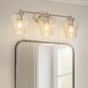 DORESshop 22 in. 3-Light Brushed Nickel Vanity Light Fixture with Clear Glass Modern for Bathroom Wall Light No Bulbs Included - 2 of 4
