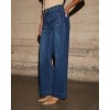 Women's High Waisted Straight Leg Jeans Summer Fall Casual Loose Fit Retro Denim Long Pants with Pockets Comfortable Classic Denim Pants Blue S - 3 of 4