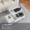 White 39" Wood Lift-Up Coffee Table with Hidden Compartments and Storage Shelves - 3 of 4