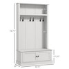 Aghana Digitals White Entryway Hall Tree with Storage Bench, 6-Hook Coat Rack, Top Shelf & Cabinet - 2 of 4