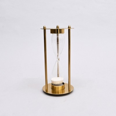 TopComfy Decorative Object Modern Table Clock with Minimalist Wire Design for Stylish Home Decor, Gold, 6"*6"*11.5"