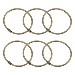 Unique Bargains Carbon Steel Loose Leaf Binder Snap Shower Curtain Rings 6 Pcs - 1 of 4