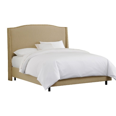 Beige wingback bed new arrivals