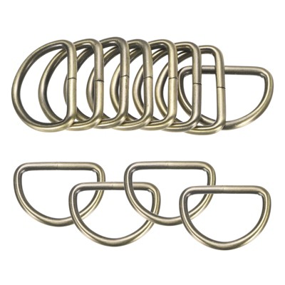 Unique Bargains Durable Multipurpose Iron Non-Welded Dee Rings Metal Buckle for Purse 20 Pcs