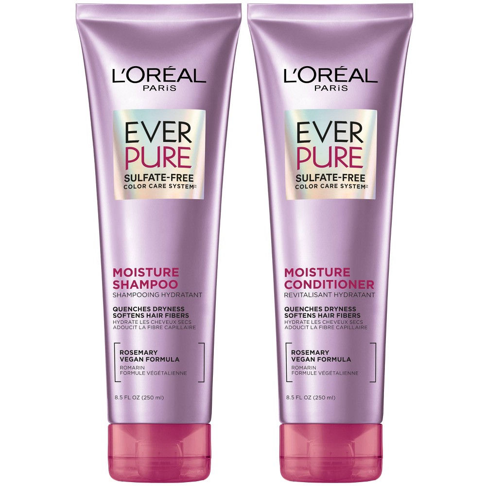 Photos - Hair Product LOreal L'Oreal Paris EverPure Moisture Rosemary Oil Shampoo & Conditioner Kit - 17 fl oz 