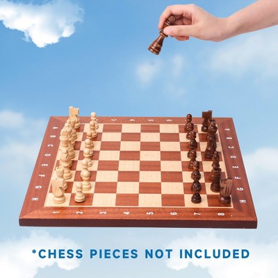 15.75" Brown Maple and Sapele Professional Tournament Chess Board