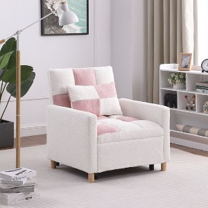 Okak Modern Convertible Sleeper Sofa Accent Chair with Pull-Out Bed,Upholstered Lounge Chair for Living Room,Bedroom,Office - 1 of 4