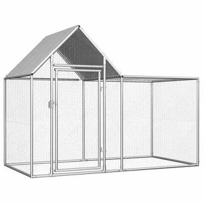 vidaXL Chicken Coop Galvanized Steel