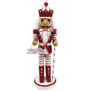 Santa's Workshop Inc. 14" Candy Cane King Nutcracker - 1 of 3