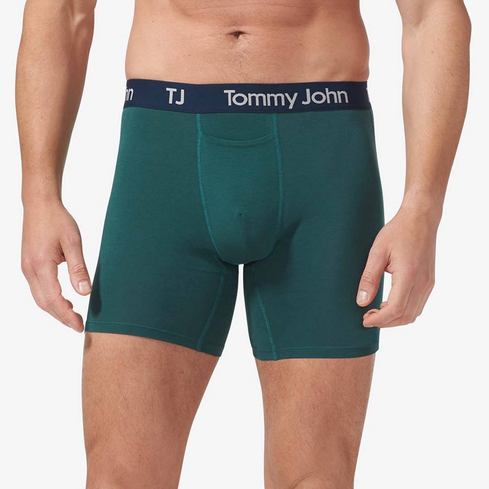 TJ | Tommy John Men's 6" Boxer Briefs 2pk - Dress Blue Intarsia/Forest Green XL