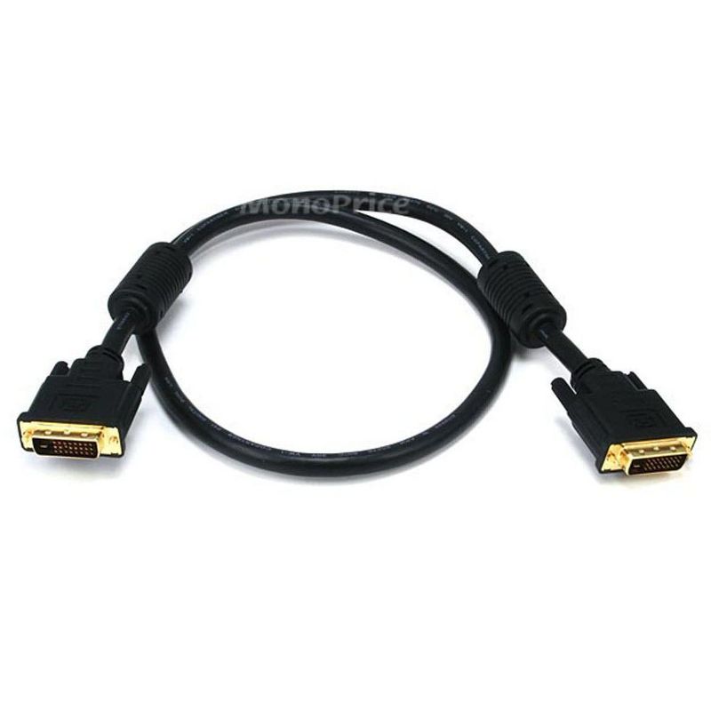 Monoprice DVI-D Cable - 3 Feet - Black | 28AWG CL2 Dual Link 9.9 Gbps Ferrite Cores, 1 of 3