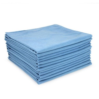 Blue Microfiber Suede Cleaning Cloths 16x16 (12 Pack)