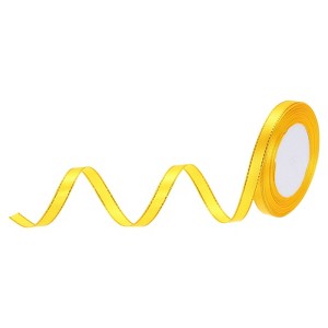 Unique Bargains Double Face Wide Satin Ribbon with Gold Edges for Wedding Bouquet - 1 of 4