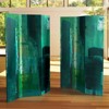 6" Double Sided Undersea Canvas Room Divider Green - Oriental Furniture: Adjustable 3-Panel, Spruce Wood Frame, No Assembly Required - 2 of 2