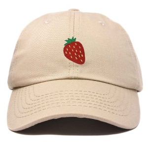 Dalix Strawberry Embroidered Cotton Dad Hat Fruit Adjustable Casual Baseball Cap Nature Womens - 1 of 4