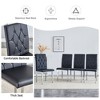 Vynxaria Set of 4 Black Armless Dining Chairs with Vintage Design - 4 of 4