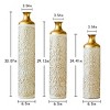 AENKYO Set of 3 Metal Tall Floor Vases, Gold Geometric Cylinder Vases with Vine Patterns -  for Living Room & Home Decor - 25"/29"/34" Height - 3 of 4