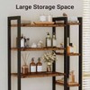 Over Toilet Storage with 8 - Tier Shelf Mass - Storage Side Open Rack Freestanding Bathroom Organizer Vintage Brown - 4 of 4