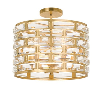 Crystorama Lighting Meridian 5 - Light Flush Mount in  Antique Gold