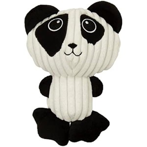 TrustyPup Strong 'N Silent Big Head Panda Silent Squeak Plush Dog Toy, Chew Guard Technology - Black/White, Medium - 1 of 1