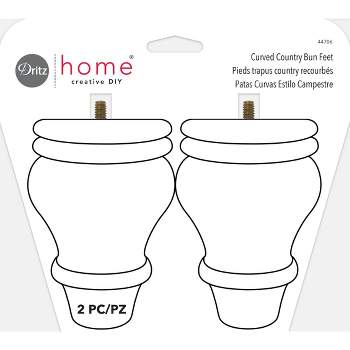 Dritz 2ct Home Curved Bun Feet Unfinished Wood
