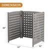 SEVOBAL Garden Fences and Gates Air Conditioner Fence Screen Outside, Cedar Privacy Fence 3 Panels to Hide Trash Enclosure, Gray, 31.5"*31.5"*38.5" - 3 of 4