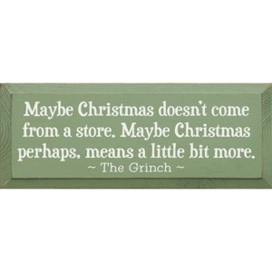 Slickblue Grinch Christmas Quote Wood Sign – Maybe Christmas Means More – Rustic Holiday Wall Decor 7x18, Color Options - 1 of 3