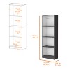 Vynxaria Sutton Bookcase: 4-Tier Open Storage Shelves, Classic-Modern Fusion, White/Black/Gray Finishes - 2 of 4