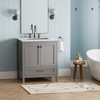 ORRD 30" Freestanding Bathroom Vanity with Sink, Carrara Marble Top, Soft-Close Door, Grey - 4 of 4