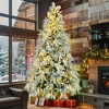 SKRAN 6FT Spruce Snow Flocked Christmas Tree, Artificial Hinged Christmas Tree,with 8 Flashing Modes & 790 Snow Branch Tips - 2 of 4