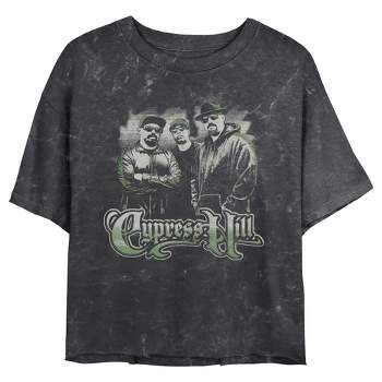 Junior's Women Cypress Hill Distressed Band Pose Logo T-Shirt