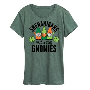Women's - Instant Message - Shenanigans With My Gnomies Short Sleeve Graphic T-Shirt - 1 of 4