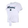 MLB Miami Marlins Women's White Front Knot T-Shirt - 3 of 4