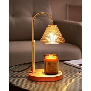 FAAYFIAN Adjustable Candle Warmer Lamp with Timer,Wood Base Metal Shade,Birthday Gifts for Women Mom - 1 of 4