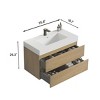 NicBex Floating Bathroom Vanity with Sink,Bathroom Sink Vanity with 2 Drawers,35.8 inch Bathroom Sink Cabinet without Drain and Faucet,Pre-assembled - 3 of 4