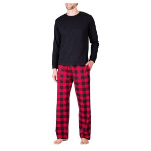 SLEEPHERO Men’s Pajama Set 2 Piece PJ with Henley Long Sleeve Tee and Flannel Pants - 1 of 4