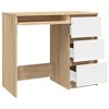 vidaXL Desk White and Sonoma Oak 35.4"x17.7"x29.9" Engineered Wood - 4 of 4