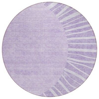 Lavender And Purple Abstract Washable Indoor Outdoor Area Rug