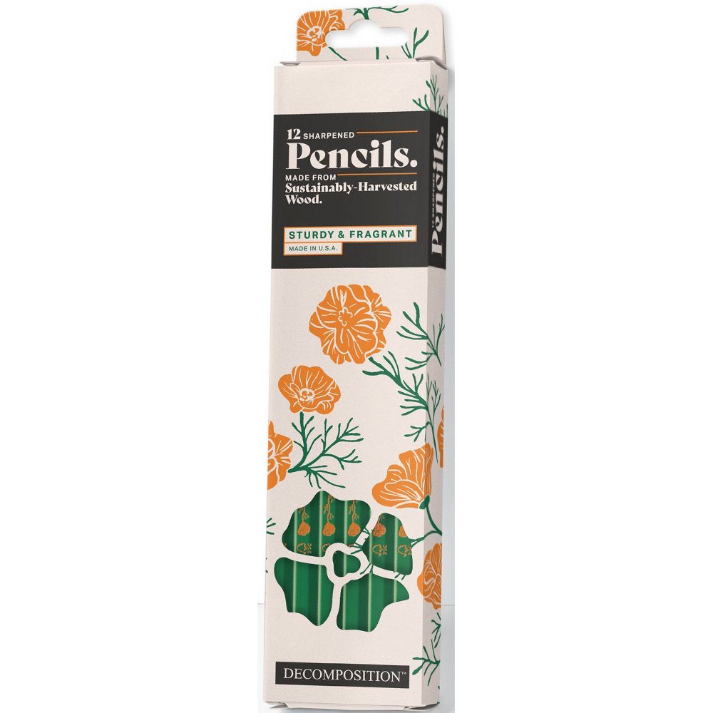 Decomposition Book 12pk 2 Wood Pencils California Poppies